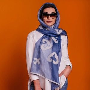 Silk Scarf with Felt Ornaments 100%